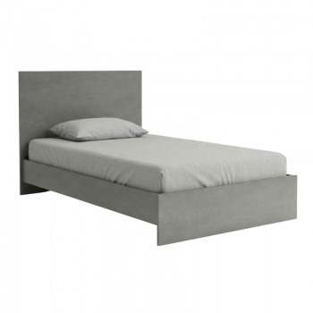 Κρεβάτι Troy Megapap χρώμα γκρι σκυροδέματος 120x200εκ.