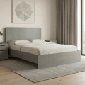 Troy Megapap melamine bed in concrete grey color 140x190cm.