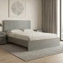 Troy Megapap melamine bed in concrete grey color 140x190cm.