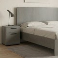 Troy Megapap melamine bed in concrete grey color 140x190cm.