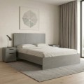 Troy Megapap melamine bed in concrete grey color 140x190cm.