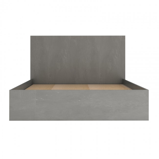 Κρεβάτι Troy Megapap χρώμα γκρι σκυροδέματος 140x190εκ.