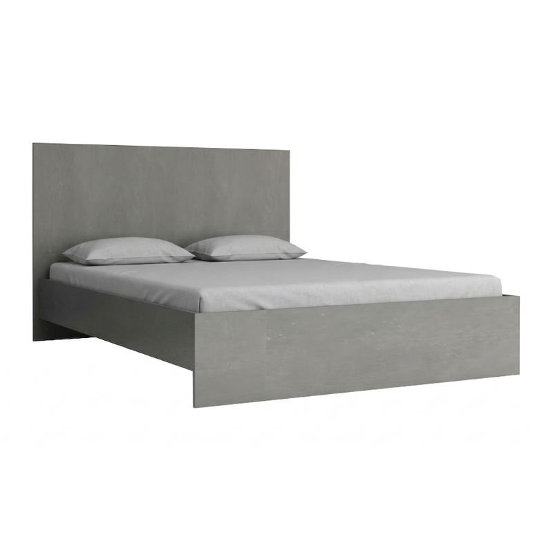 Troy Megapap melamine bed in concrete grey color 140x190cm.
