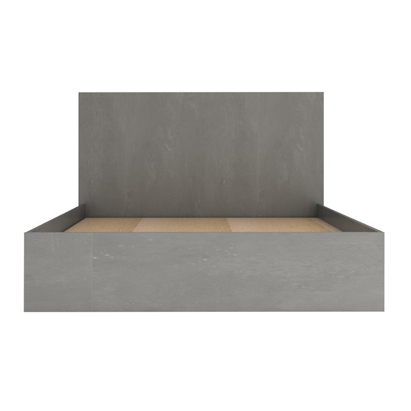 Troy Megapap melamine bed in concrete grey color 140x190cm.