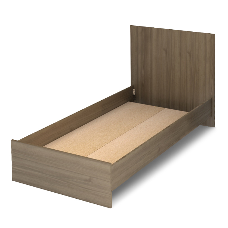 Troy Megapap melamine bed in walnut color 100x200cm.