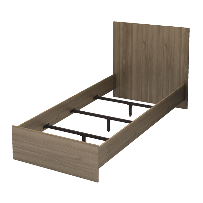 Troy Megapap melamine bed in walnut color 100x200cm.