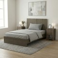 Troy Megapap melamine bed in walnut color 120x200cm.