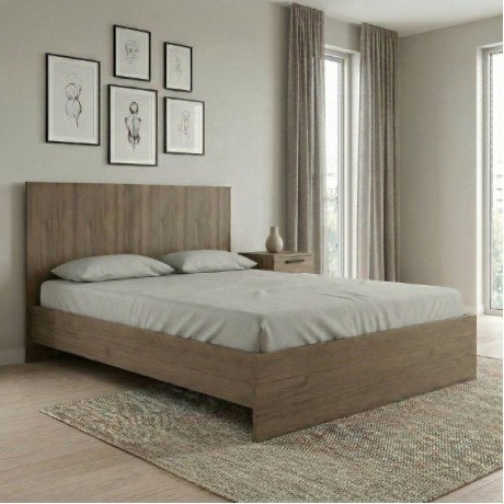 Troy Megapap melamine bed in walnut color 150x200cm.