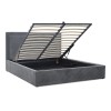 Velar Megapap fabric bed with storage space in grey color 160x200cm.