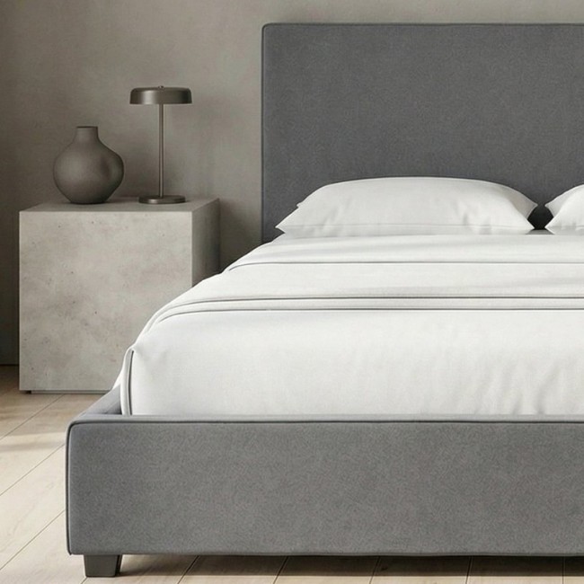 Κρεβάτι Verona Megapap υφασμάτινο με αποθηκευτικό χώρο χρώμα ανθρακί 160x200εκ.