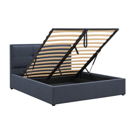WALTER Gas Lift Bed (for Mattress 150x200cm) Grey Fabric