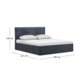 WALTER Gas Lift Bed (for Mattress 150x200cm) Grey Fabric