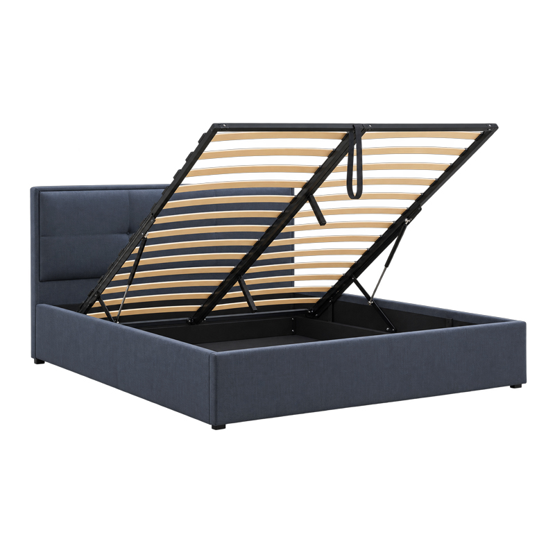 WALTER Gas Lift Bed (for Mattress 160x200cm) Grey Fabric