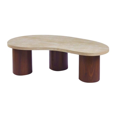 LAMBERT Coffee Table 130x70cm MDF Natural Stone/Walnut