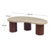 LAMBERT Coffee Table 130x70cm MDF Natural Stone/Walnut