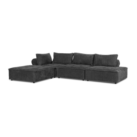 LARRY Multifunctional Corner Sofa, Fabric Dark Grey