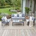 LATINO Set (4pcs) Alu Black/Cushions Grey