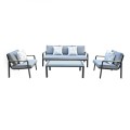 LATINO Set (4pcs) Alu Black/Cushions Grey