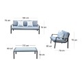 LATINO Set (4pcs) Alu Black/Cushions Grey