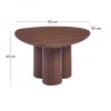 LEBRON Coffee Table 80x80cm MDF Walnut