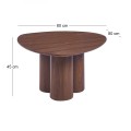 LEBRON Coffee Table 80x80cm MDF Walnut