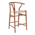 LIMA Barstool Beech Walnut, Seat Paper Rope Natural (seat height 67cm)