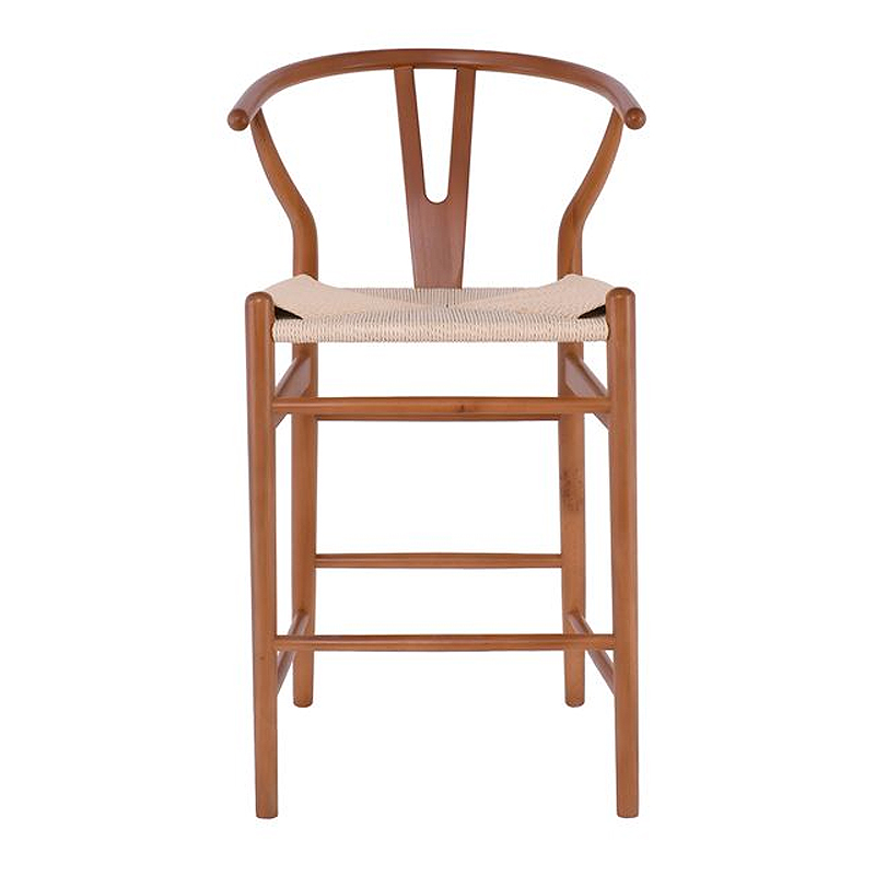 LIMA Barstool Beech Walnut, Seat Paper Rope Natural (seat height 67cm)