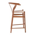 LIMA Barstool Beech Walnut, Seat Paper Rope Natural (seat height 67cm)