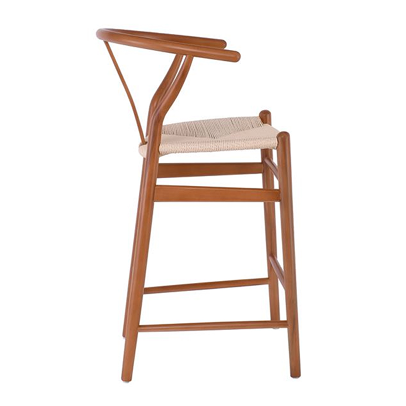 LIMA Barstool Beech Walnut, Seat Paper Rope Natural (seat height 67cm)