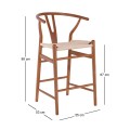 LIMA Barstool Beech Walnut, Seat Paper Rope Natural (seat height 67cm)