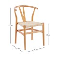 LIMA-W Chair Natural, Seat Paper Rope Natural