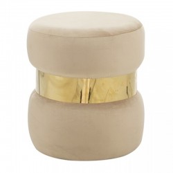 LINDA/R ΣΚΑΜΠΟ BEIGE VELVET ΥΦΑΣΜΑ Φ.37Χ43εκ.