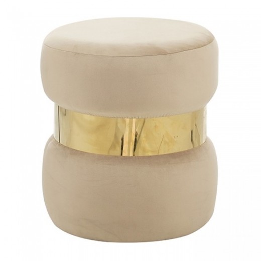 LINDA/R ΣΚΑΜΠΟ BEIGE VELVET ΥΦΑΣΜΑ Φ.37Χ43εκ.