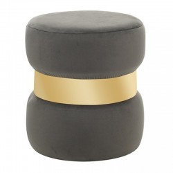 LINDA/R ΣΚΑΜΠΟ GREY VELVET ΥΦΑΣΜΑ Φ.37Χ43εκ.