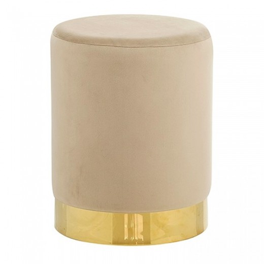 LINDA/S ΣΚΑΜΠΟ BEIGE VELVET ΥΦΑΣΜΑ Φ.34Χ42εκ.
