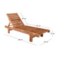 LUGANO Ξαπλώστρα Εμποτισμού Pine, Απόχρωση Καρυδί 68x200x32cm