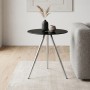MABEL Side Table D.50xH51cm, Glass Black