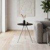 MABEL Side Table D.50xH51cm, Glass Black