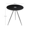 MABEL Side Table D.50xH51cm, Glass Black