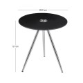 MABEL Side Table D.50xH51cm, Glass Black
