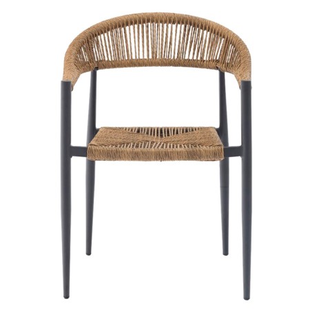MADY Armchair Alu Anthracite/Rope Wicker Natural