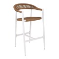 MADY Σκαμπό Bar, ALU Άσπρο, Rope Wicker Φυσικό 56x58x105cm