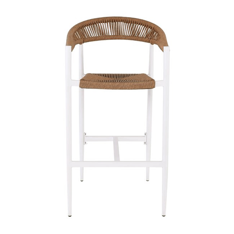 MADY Σκαμπό Bar, ALU Άσπρο, Rope Wicker Φυσικό 56x58x105cm