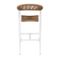MADY Σκαμπό Bar, ALU Άσπρο, Rope Wicker Φυσικό 56x58x105cm