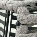 MAJORCA Ξαπλώστρα, Αλουμίνιο με Olefin Rope Γκρι, Μαξιλάρι Ανοιχτό Γκρι 75x195x42cm