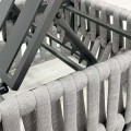 MAJORCA Ξαπλώστρα, Αλουμίνιο με Olefin Rope Γκρι, Μαξιλάρι Ανοιχτό Γκρι 75x195x42cm
