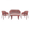 MALAGA Set (4pcs) PP-UV Bordeaux