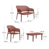 MALAGA Set (4pcs) PP-UV Bordeaux