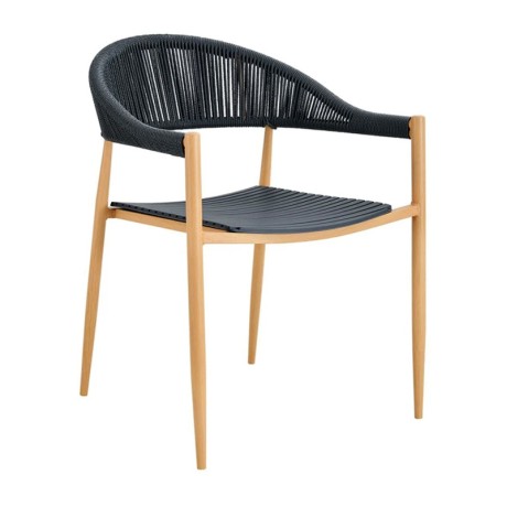 MALTA Armchair Metal Natural/PP-UV Grey/Rope Wicker Grey