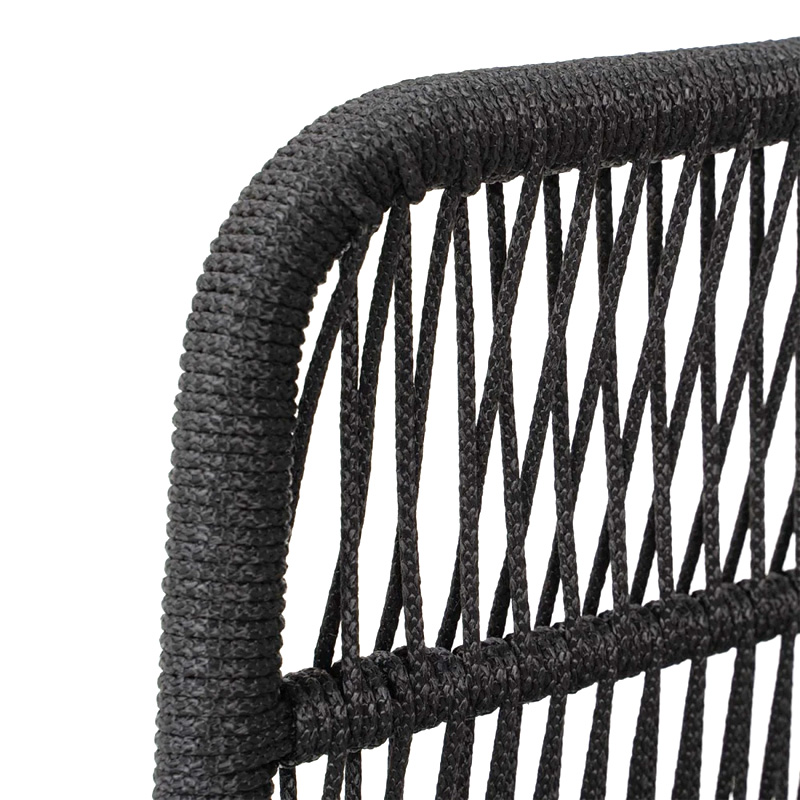 MARK Set Σαλόνι Κήπου 4 τεμαχίων Acacia Φυσικό, Rope Wicker Μαύρο, Μαξιλάρια Μπεζ 2 Πολυθρόνες+Καναπές+Τραπεζάκι